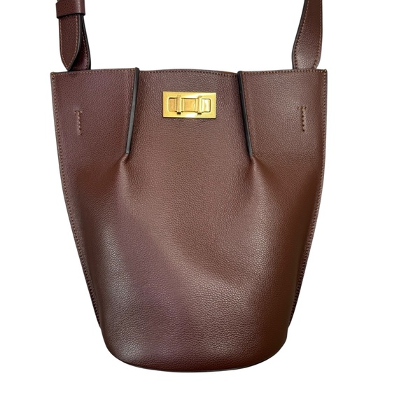 NEW Leo Et Violette Le Duo Bucket Bag Brown Grain Leather - Picture 8 of 16